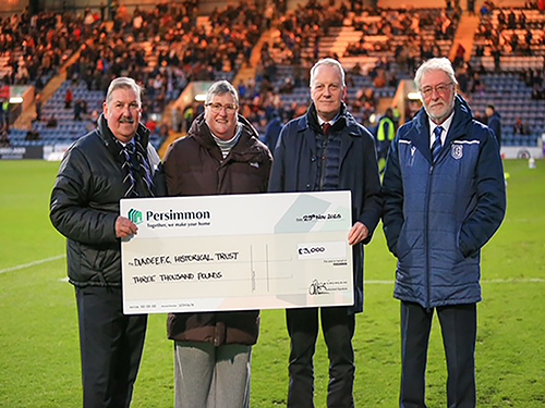 Iain Mcgouldrick Presenting The Cheque At Half Time