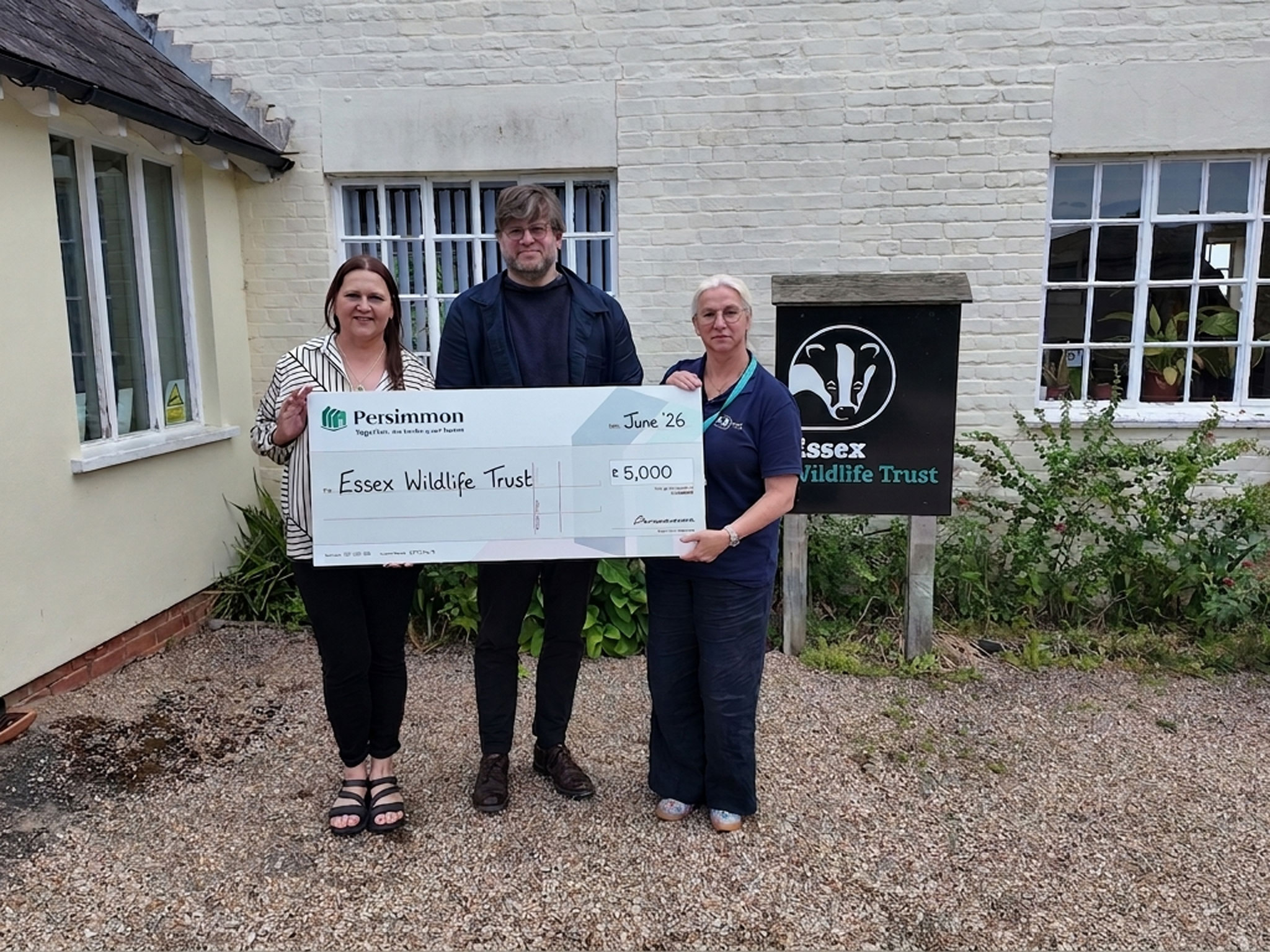 Essex Wildlife Trust With Cheque