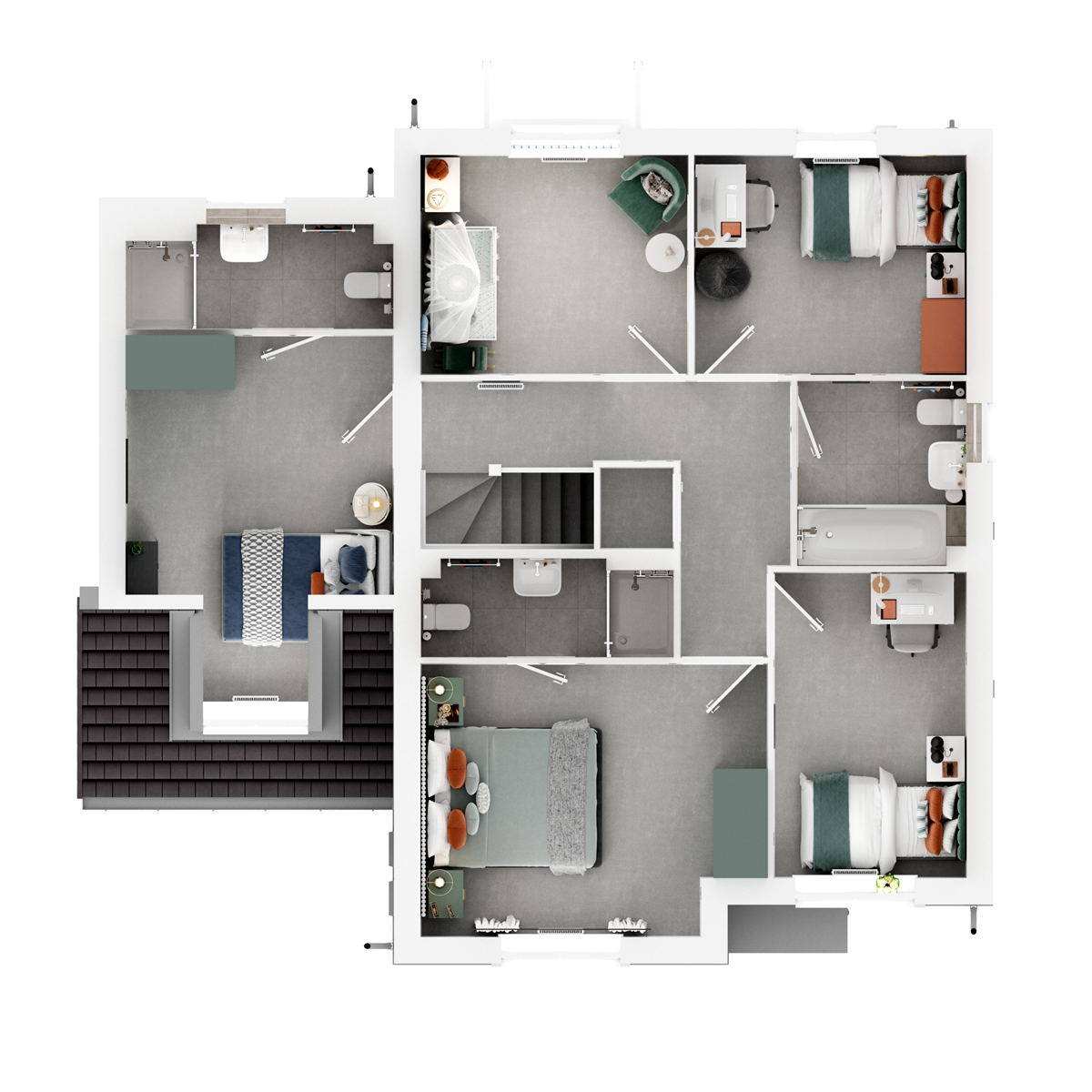 3D - First floor  floor plan