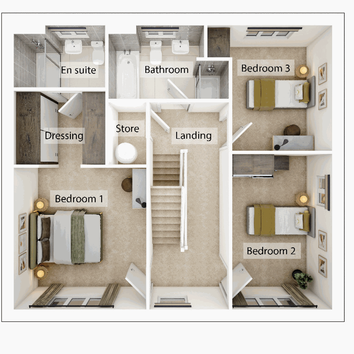 3D - First Floor floor plan