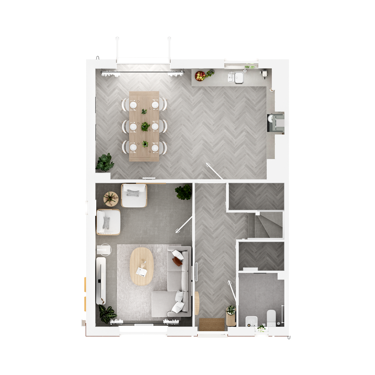 3D - Ground floor  floor plan
