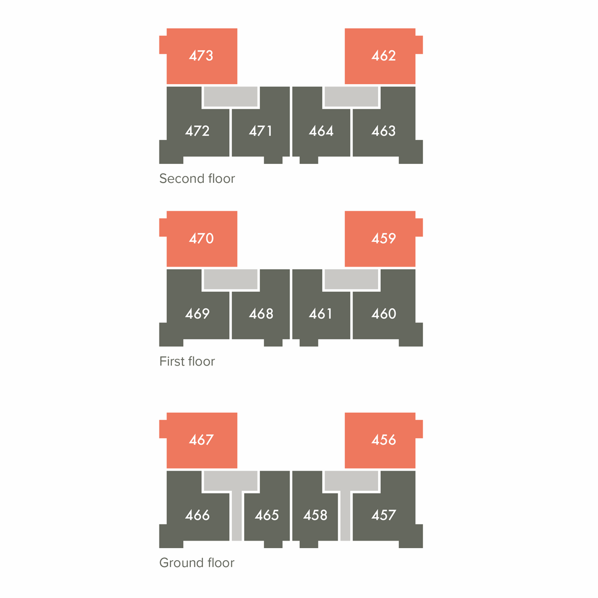Block Plan - Plots 456, 459, 462, 467, 470, 473 floor plan