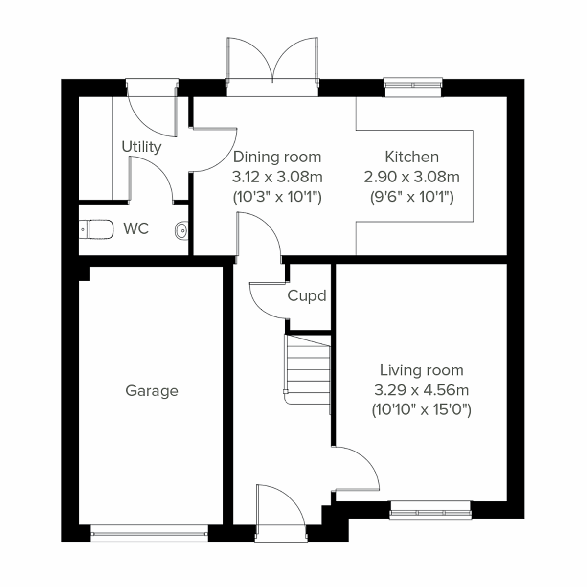 Ground-floor layout of the Selwood home at Nutwell Grange, Doncaster.