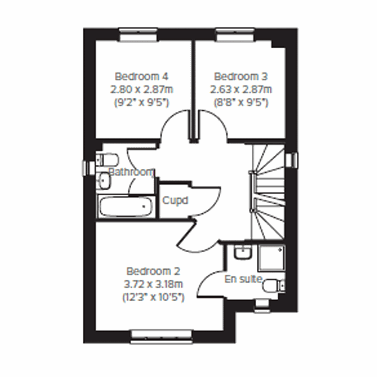 Ground floor plan of the Greenwood showing kitchen, dining room, living room, utility and WC.