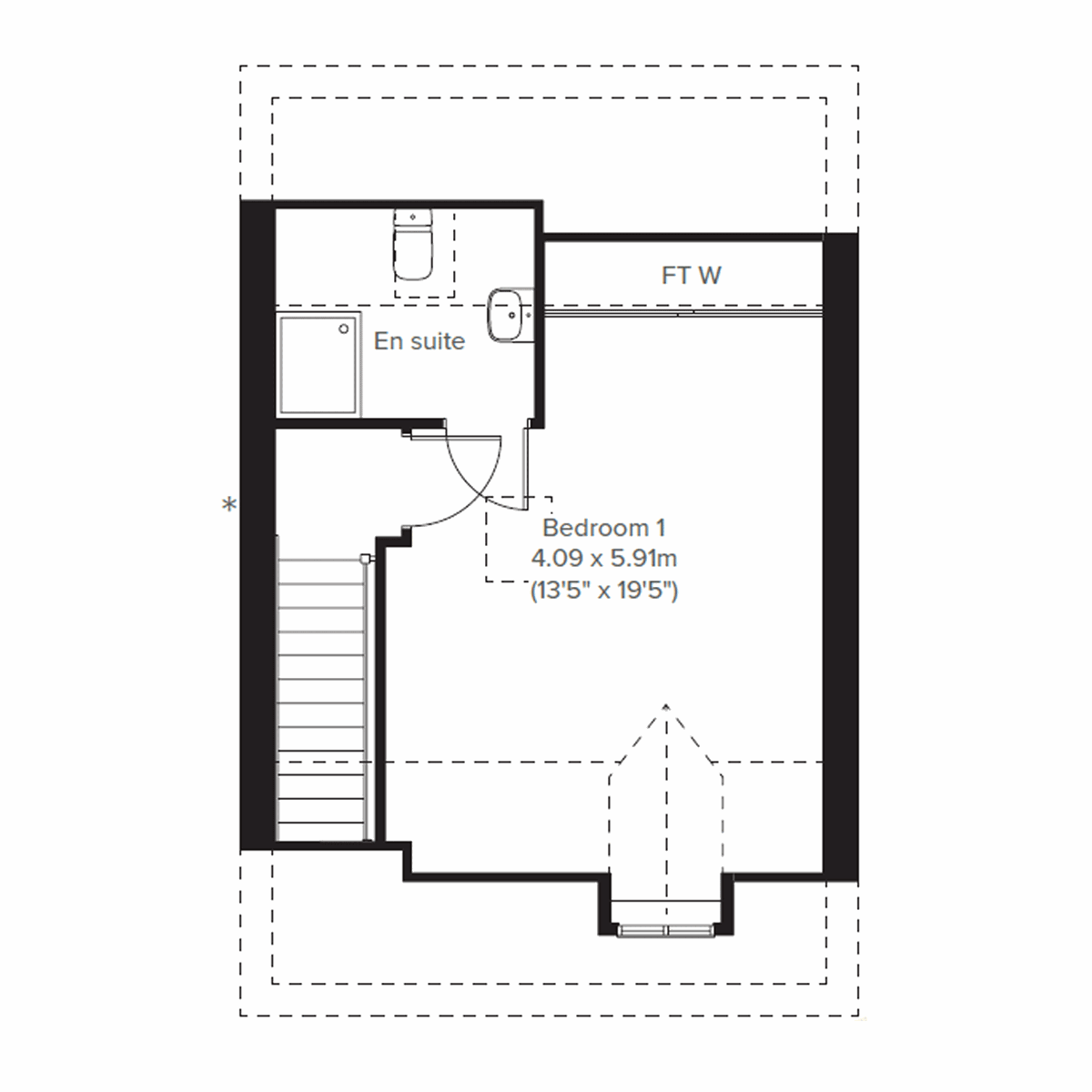 Second floor plan of the Kennet at Bodmin.