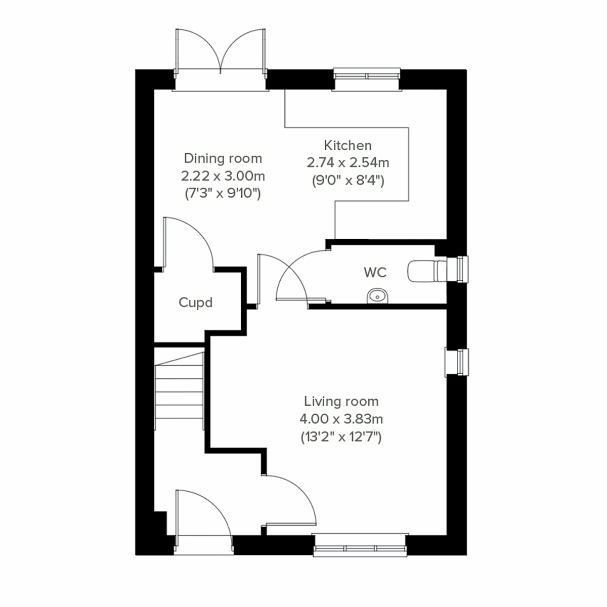 Ground-floor layout of the Danbury home at Nutwell Grange, Doncaster.