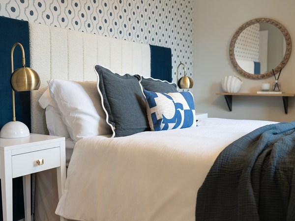 Close up of a bed