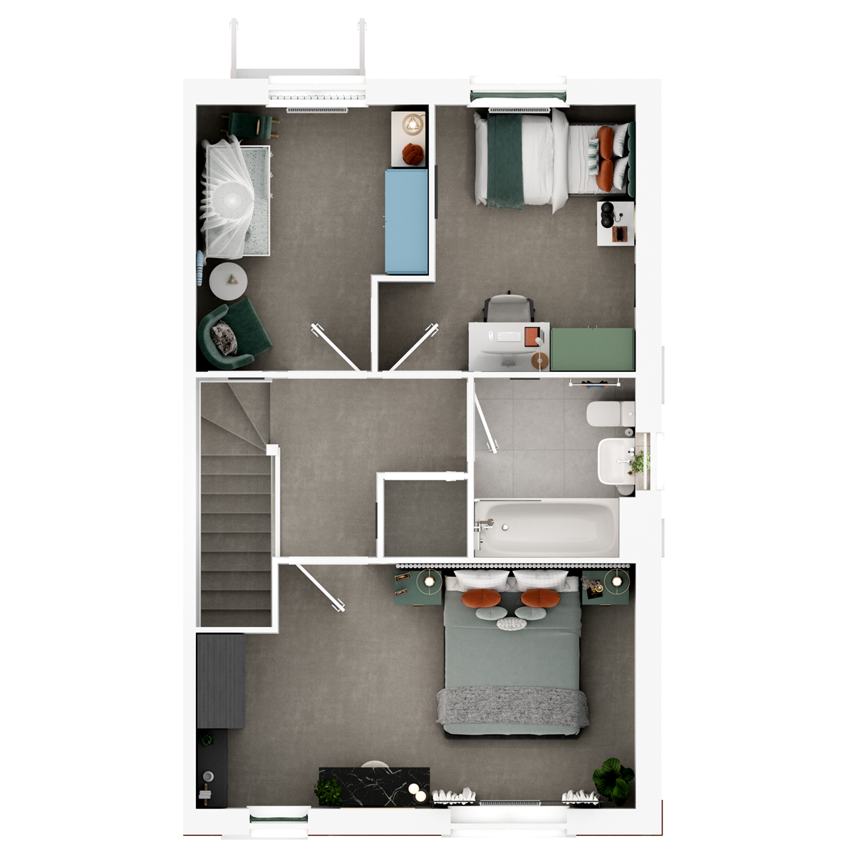 3D - First floor  floor plan