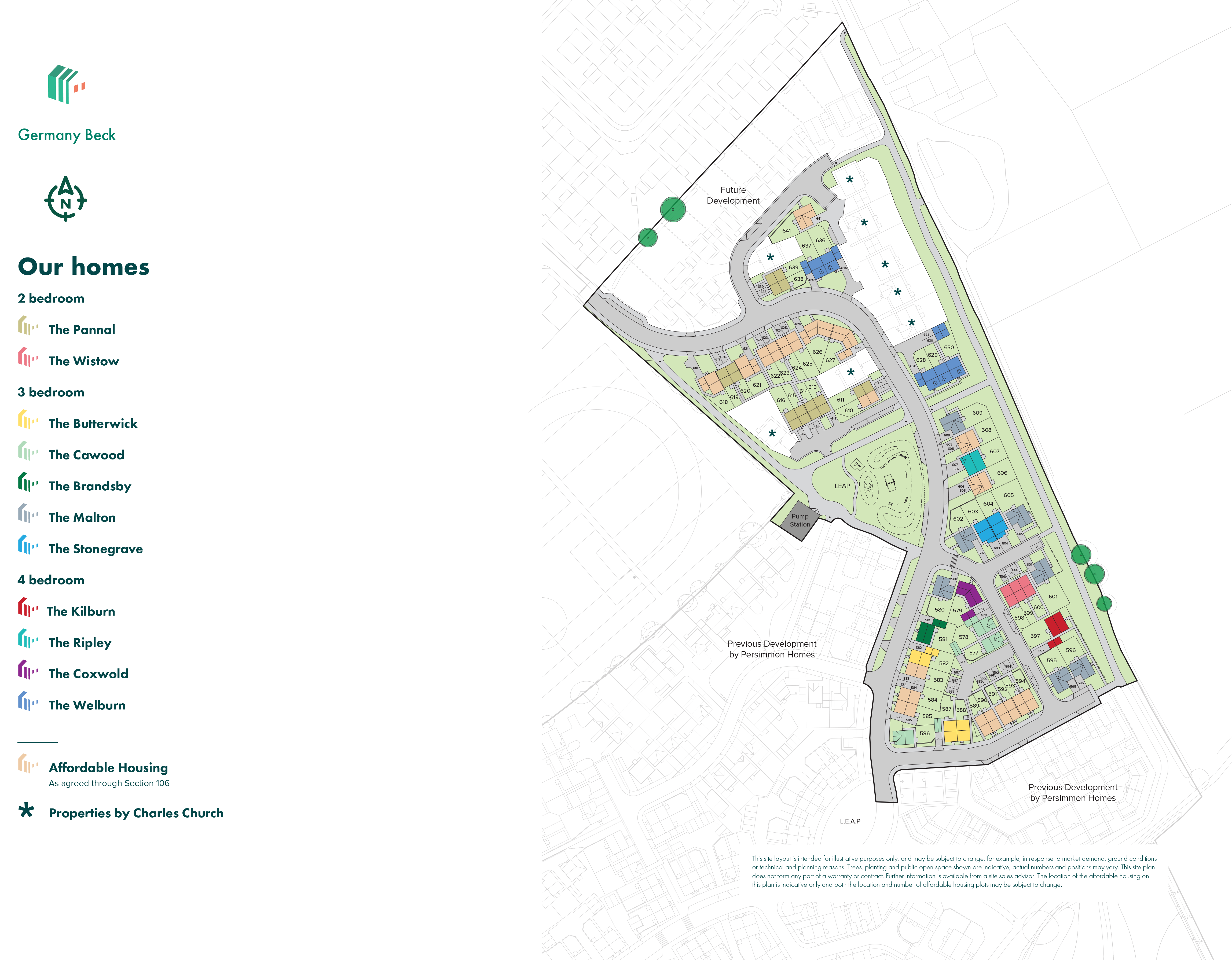 Persimmon Homes Germany Beck phase 6A and 6B site plan.
