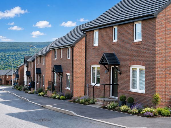Street scene at Porth y Dyffryn in Merthyr.