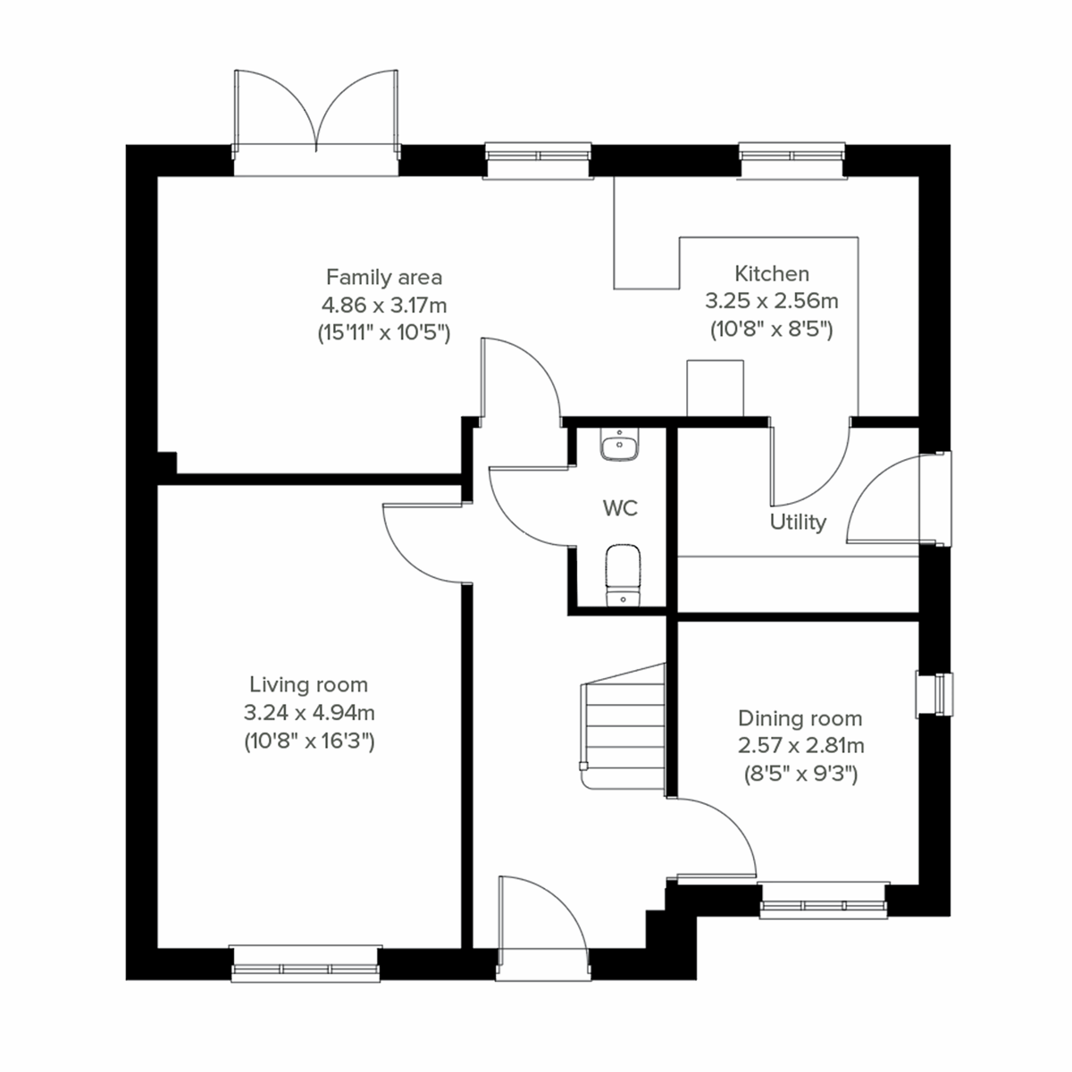 Ground-floor layout of the Kielder home at Nutwell Grange, Doncaster.