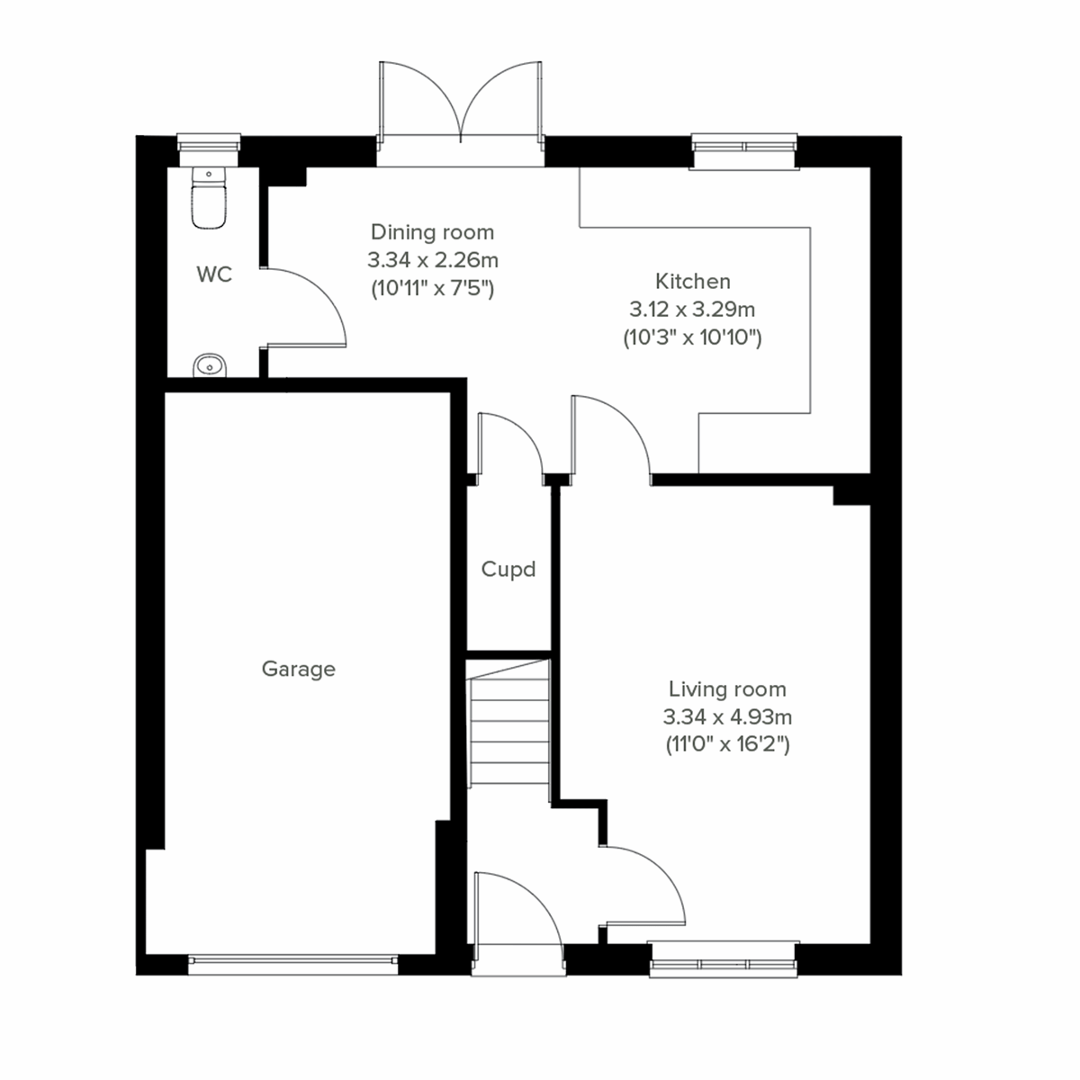 Ground-floor layout of the Burnham home at Nutwell Grange, Doncaster.