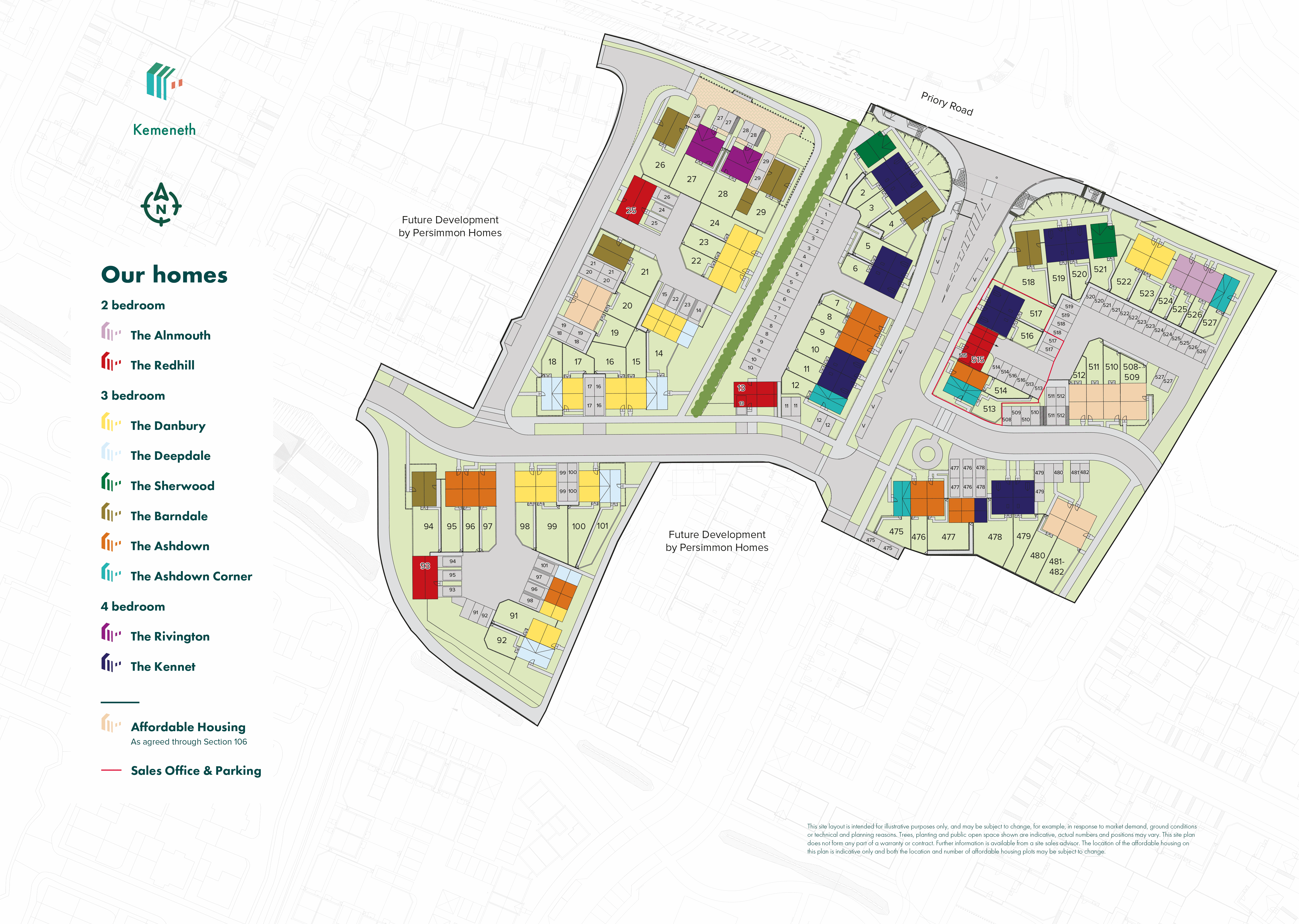 Site plan for Kemeneth in Bodmin.