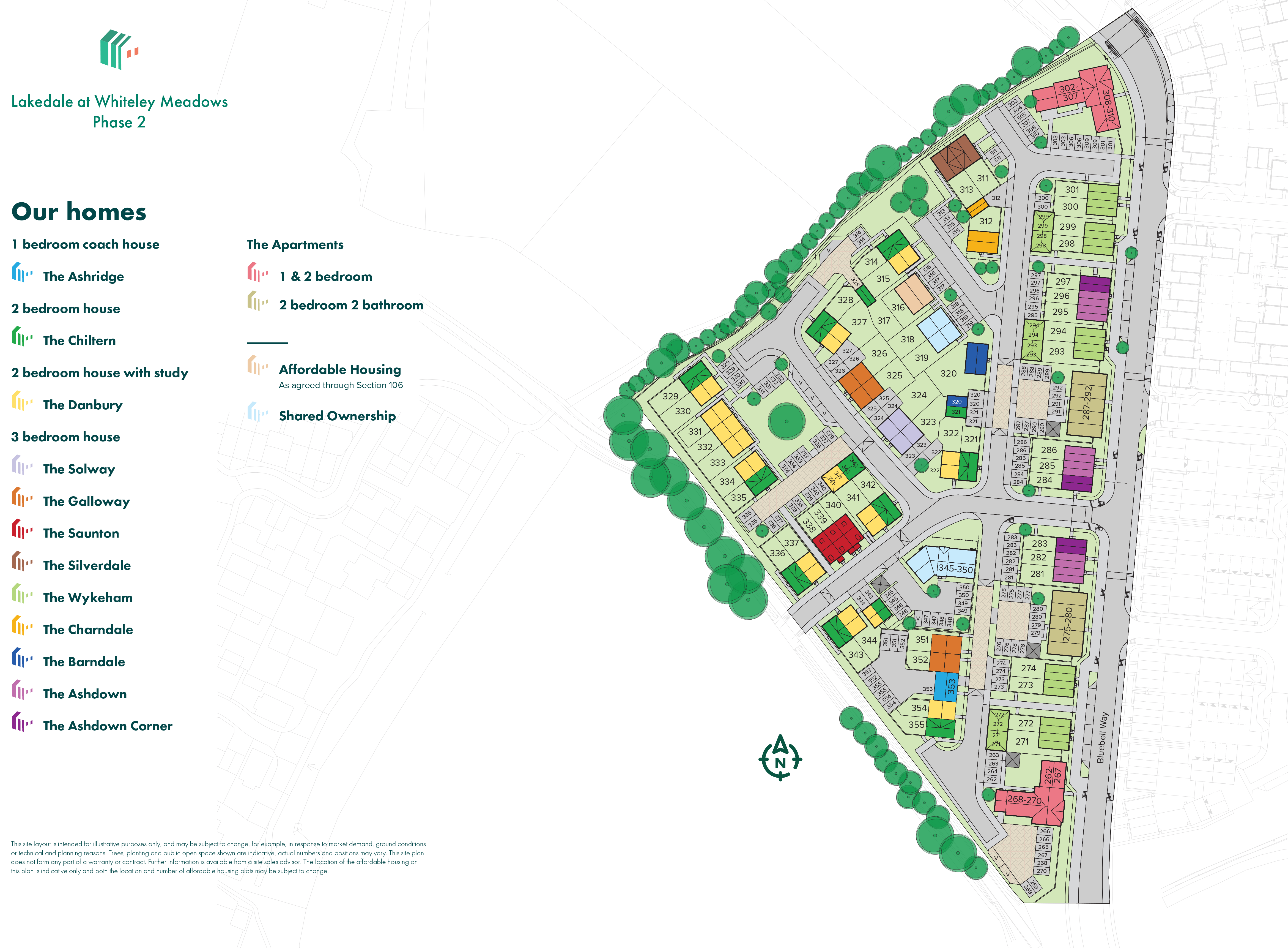 Site plan at Lakedale at Whiteley Meadows phase 2.