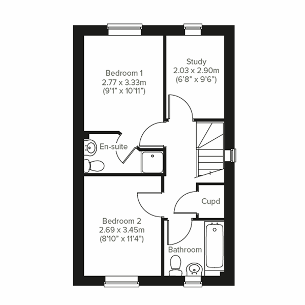 The Wolvesey, 4 bedroom semidetached homes for sale in Rothwell