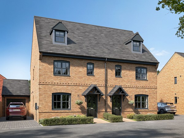 The Kennet at Hopewell Park, showcasing a semi-detached three-storey home with private parking and front gardens.