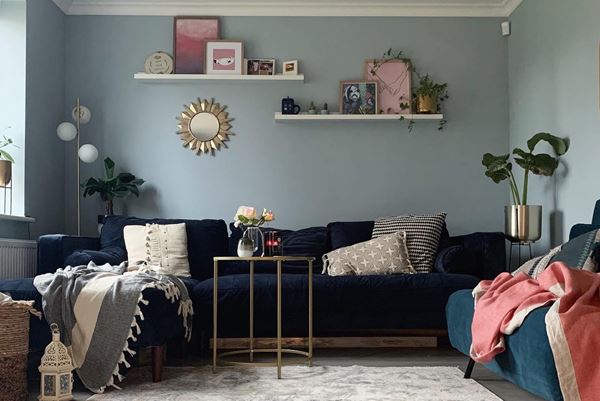 Modern Navy Blue Living Room