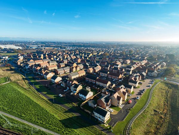 New homes Woods Meadow ariel view.