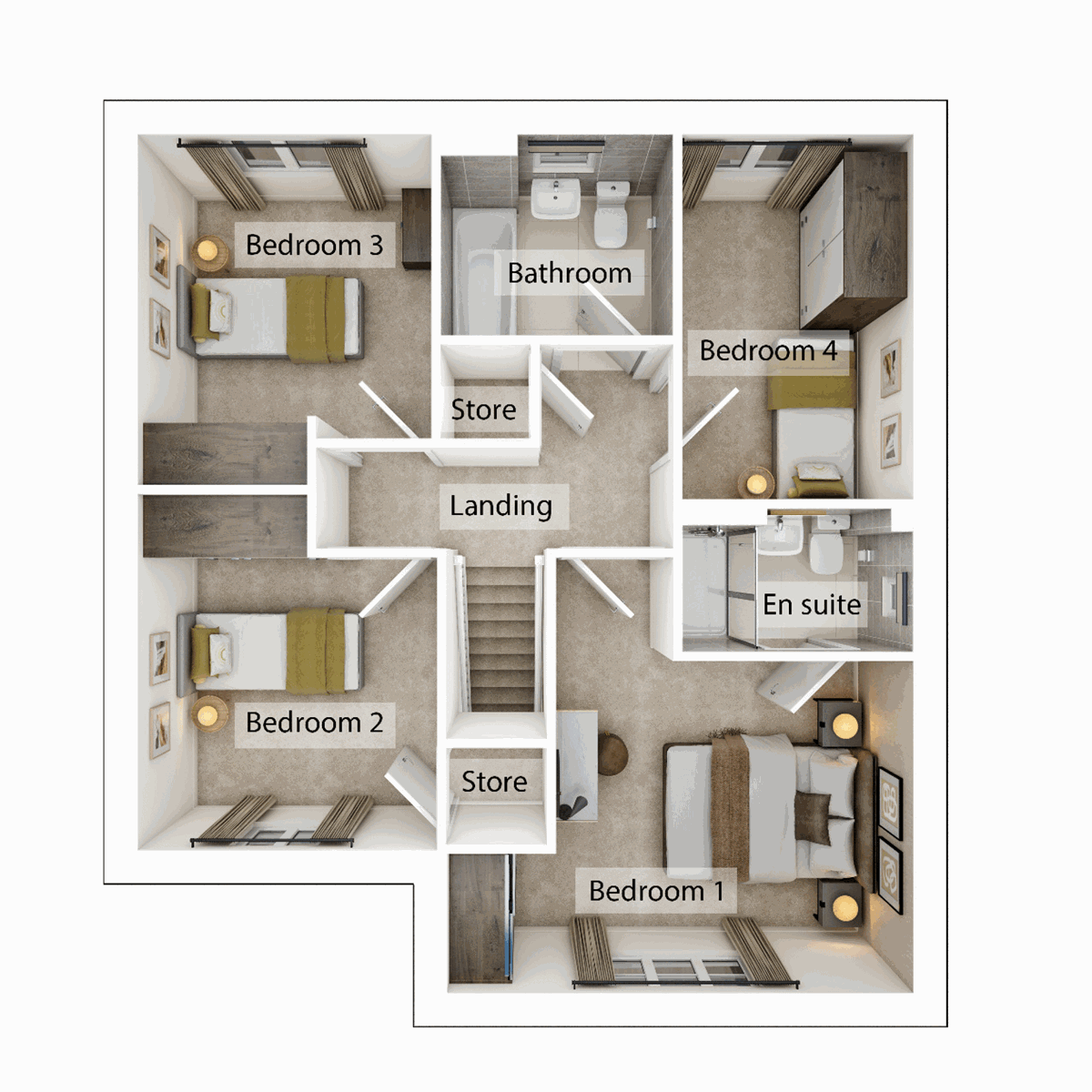 First Floor - 3D floor plan