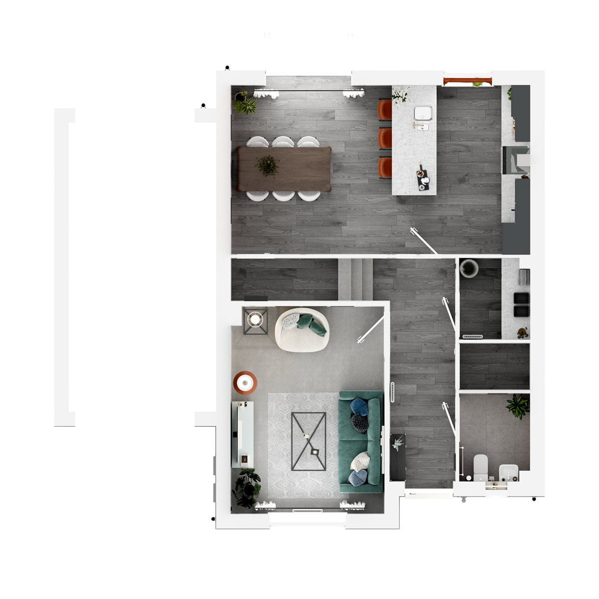 3D - Ground floor  floor plan