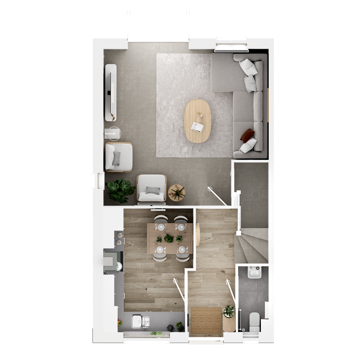 3D - Ground floor  floor plan