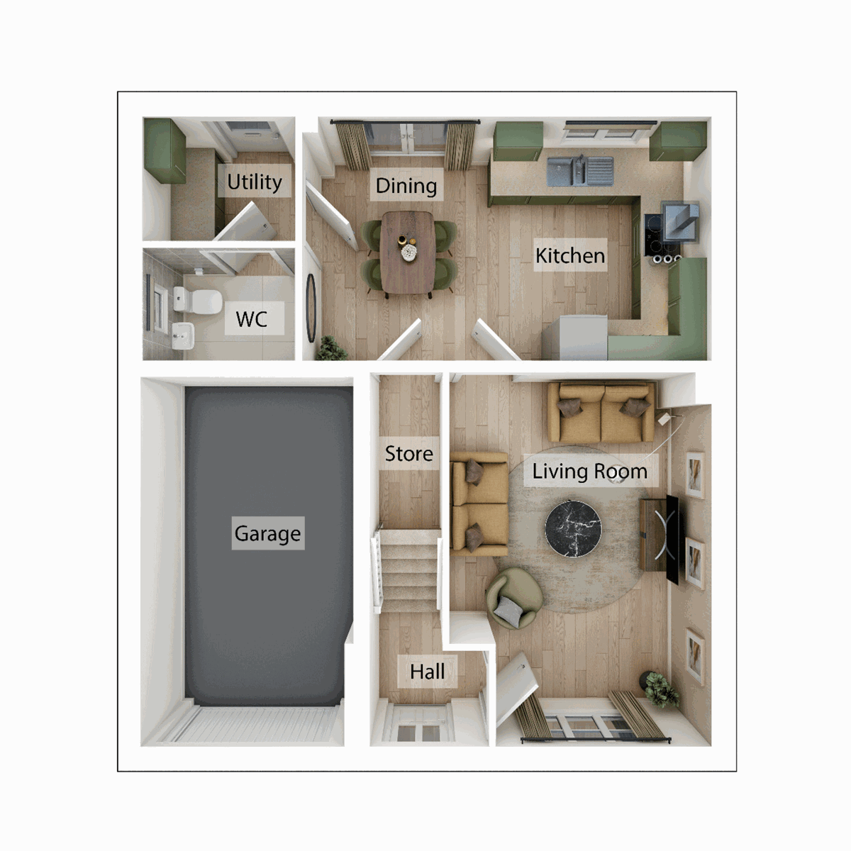 Ground Floor - 3D floor plan