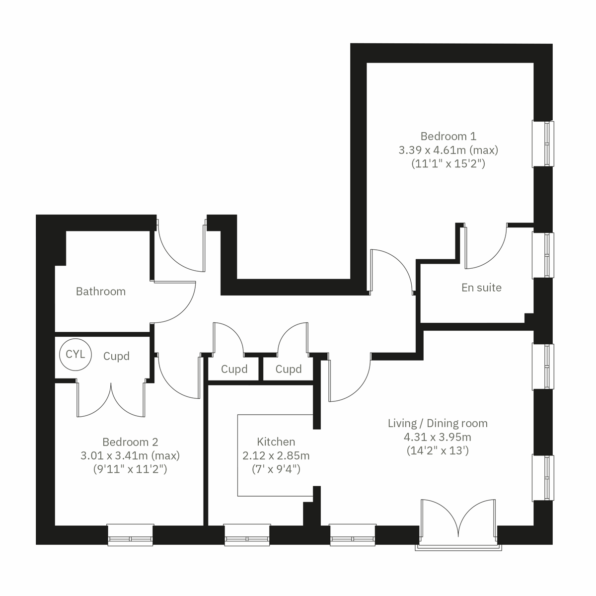 Ground/First/Second floors floor plan