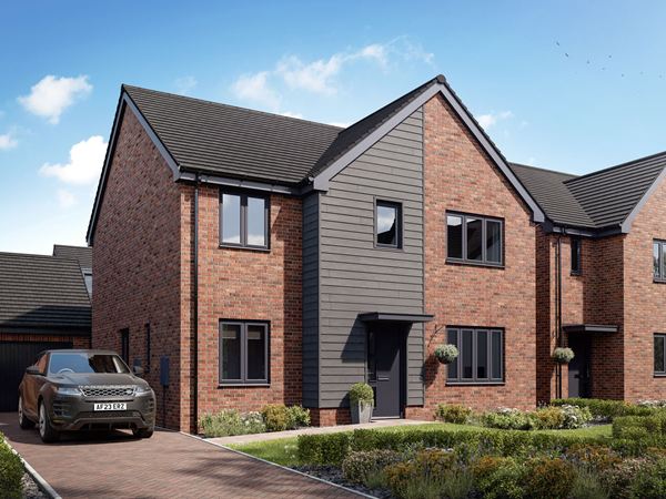 Side view of the Kielder new build home at Pen y Castell.