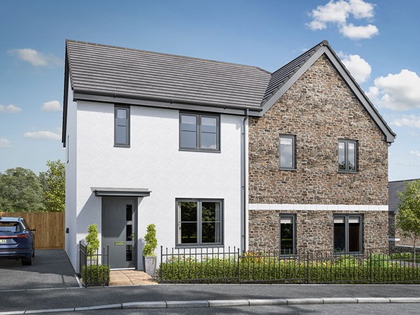 Front view of a two bedroom home at Saltram Meadows