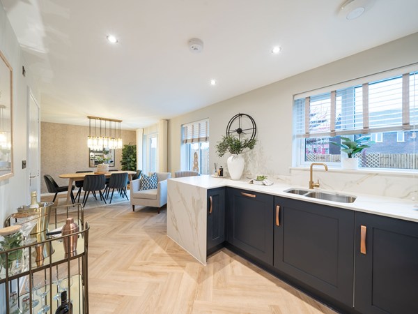 Kielder open-plan dining kitchen and garden doors