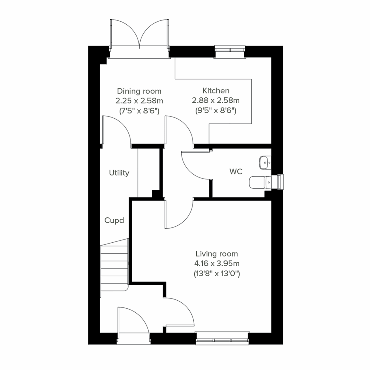 Ground-floor layout of the Kennett home at Nutwell Grange, Doncaster.