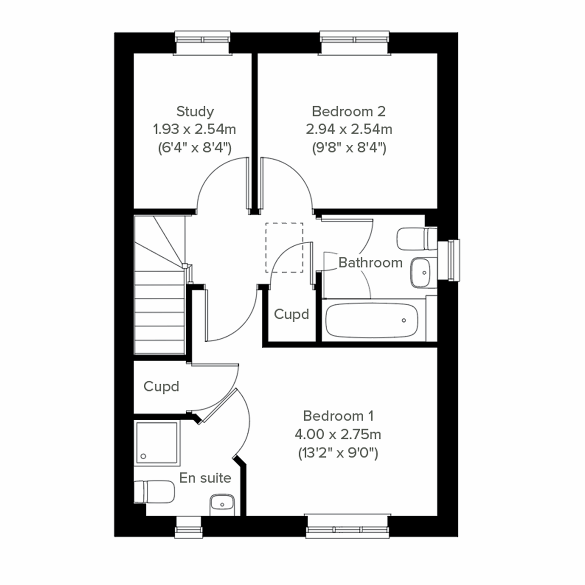 First-floor layout of the Danbury home at Nutwell Grange, Doncaster.