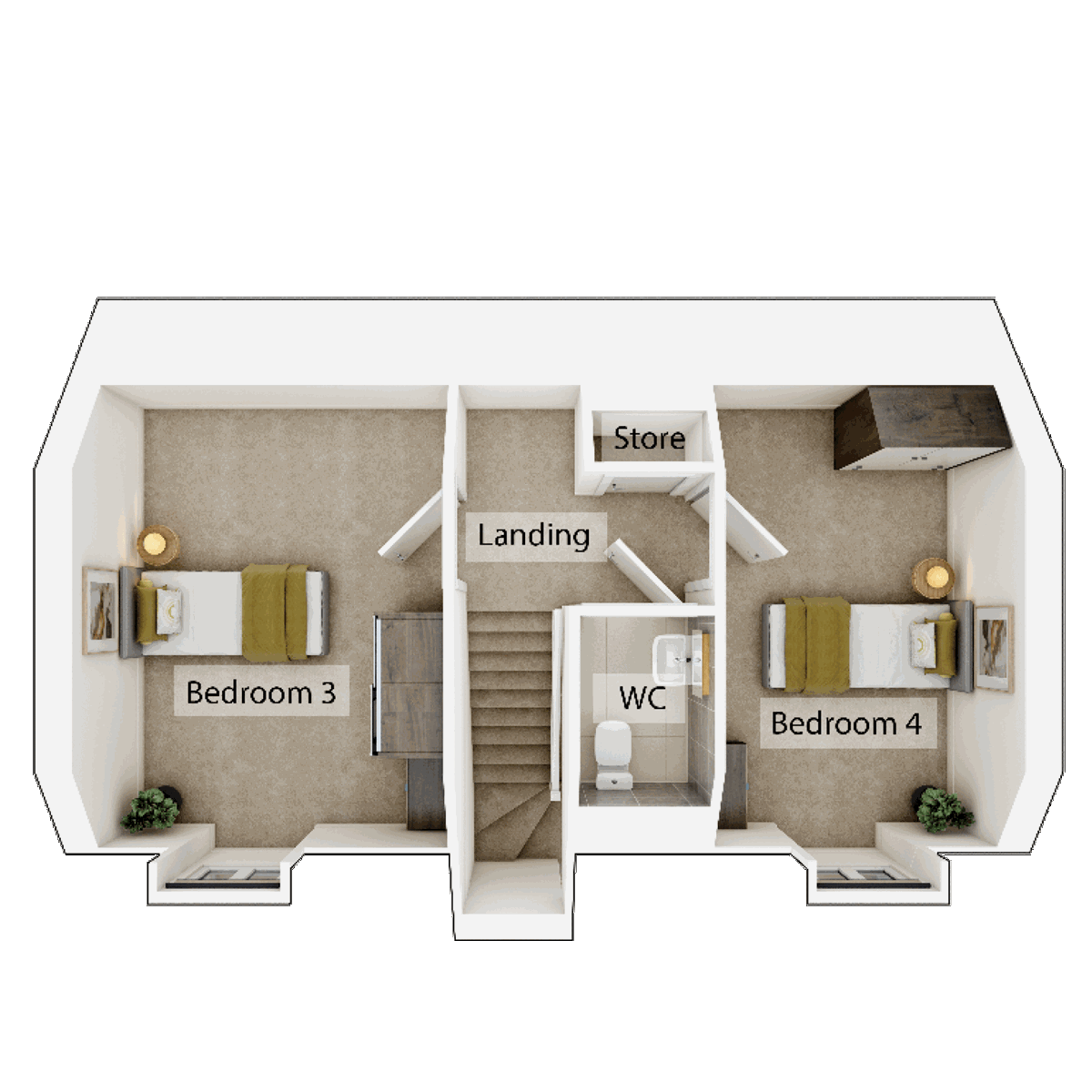 3D - Second Floor floor plan
