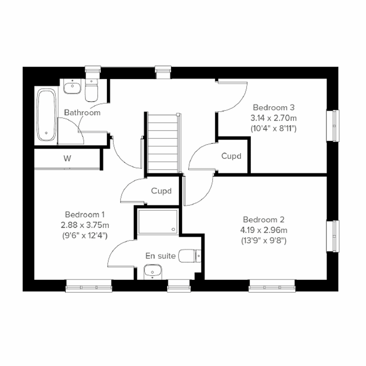 First floor plan of a Barndale at Kemeneth