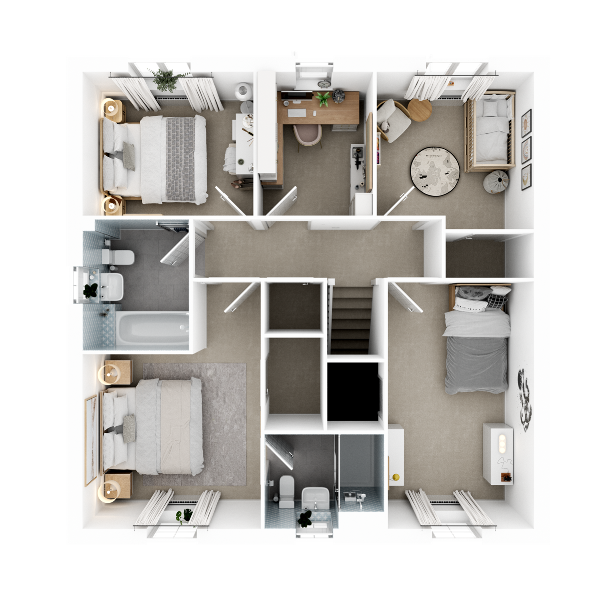 First Floor 3D floor plan