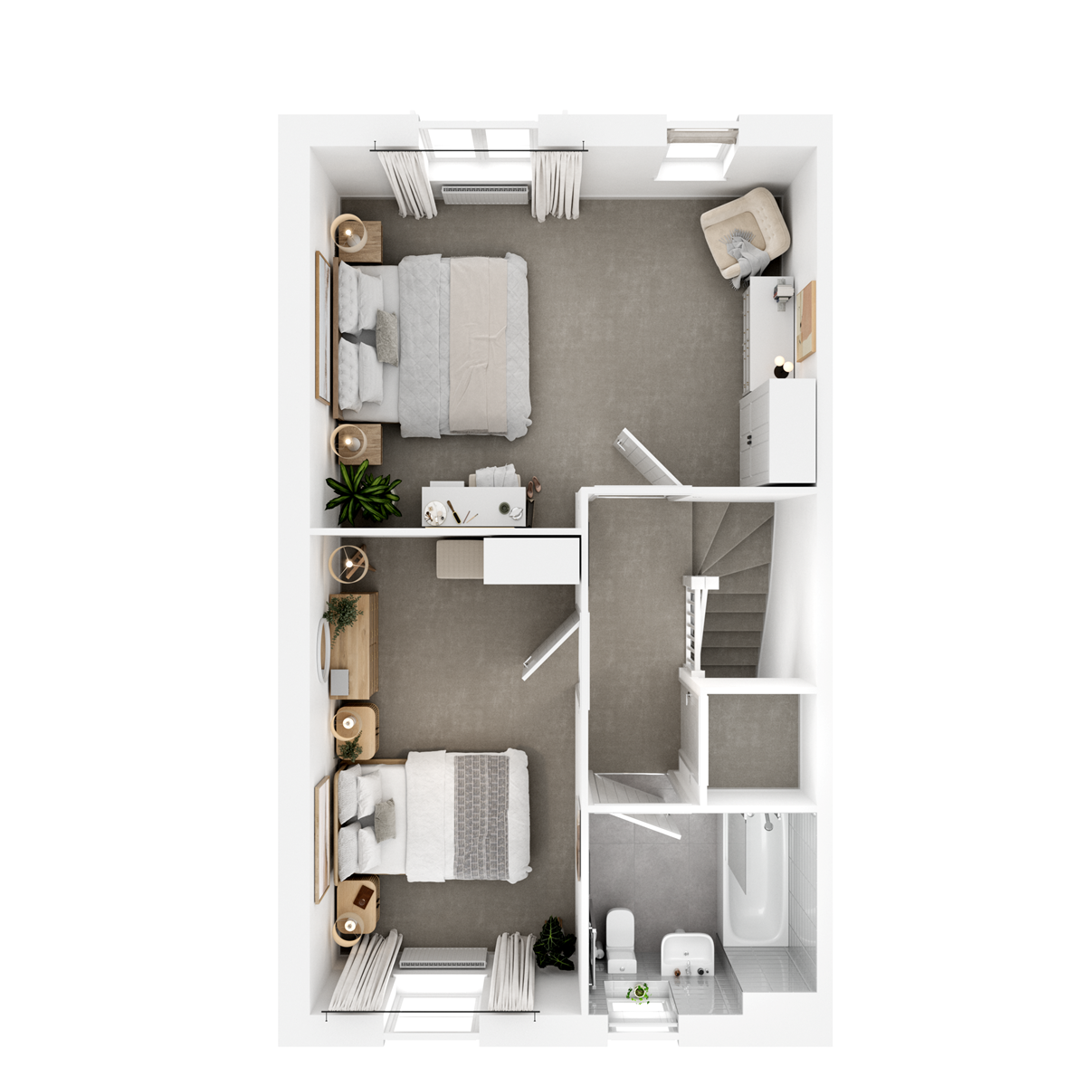 3D - First floor  floor plan
