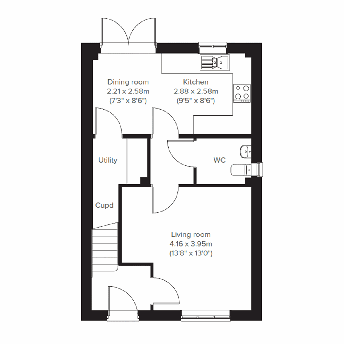 Ground floor plan of the Kennet at Bodmin.