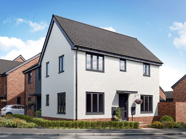 Side view of the Deepdale new build home at Pen y Castell.
