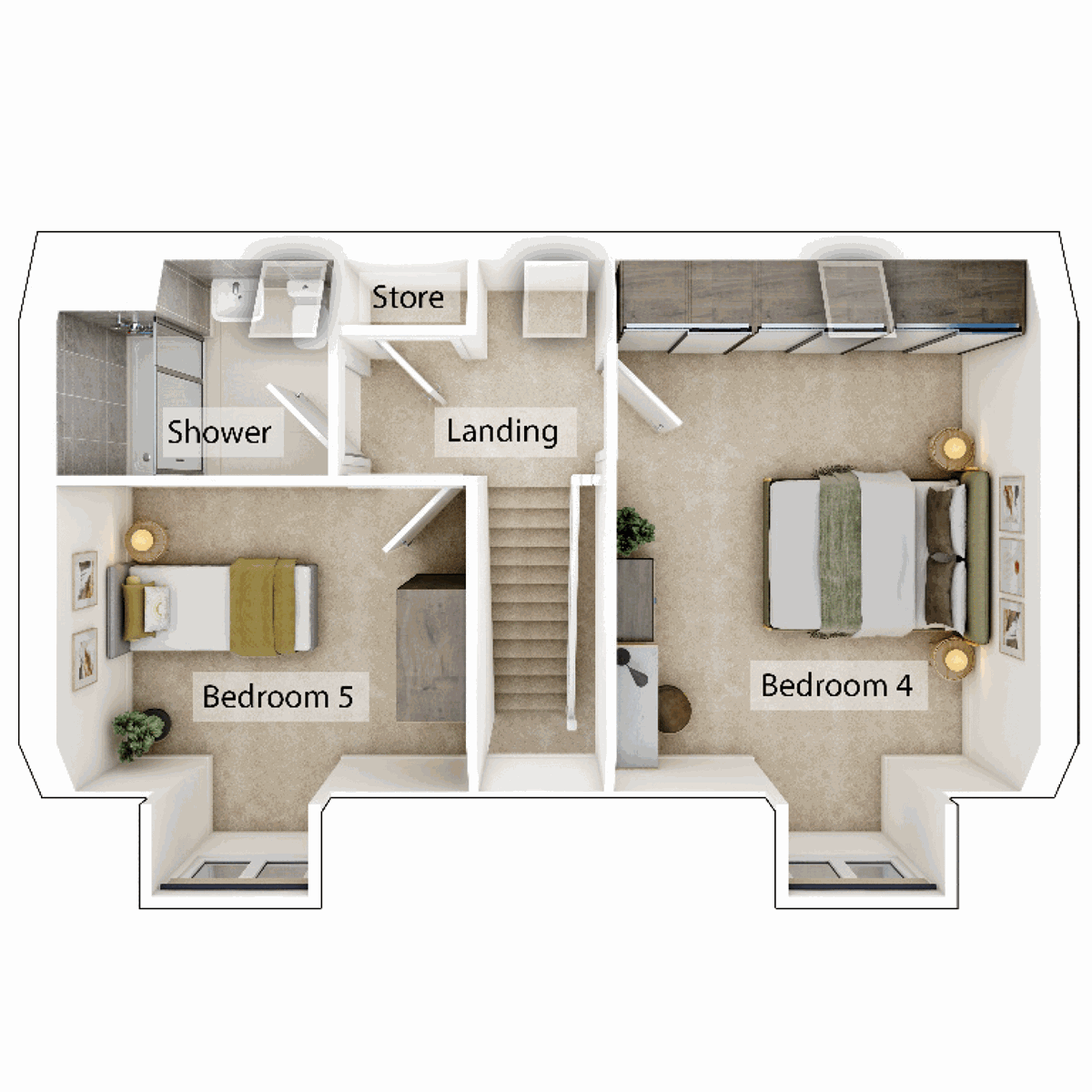 3D - Second Floor floor plan