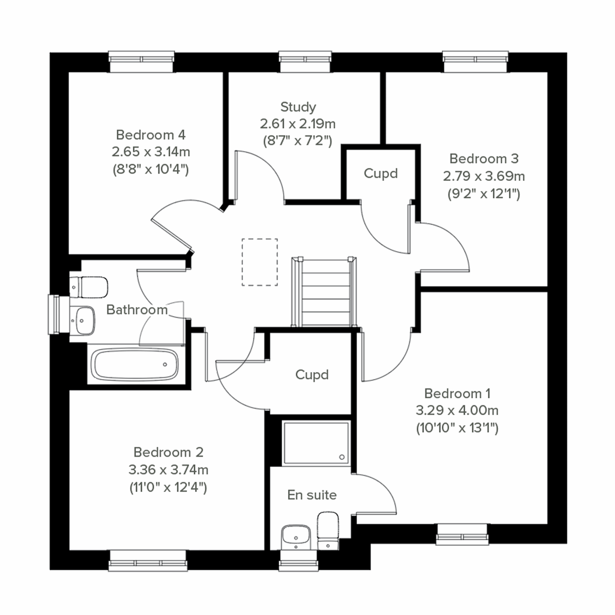 First-floor layout of the Selwood home at Nutwell Grange, Doncaster.