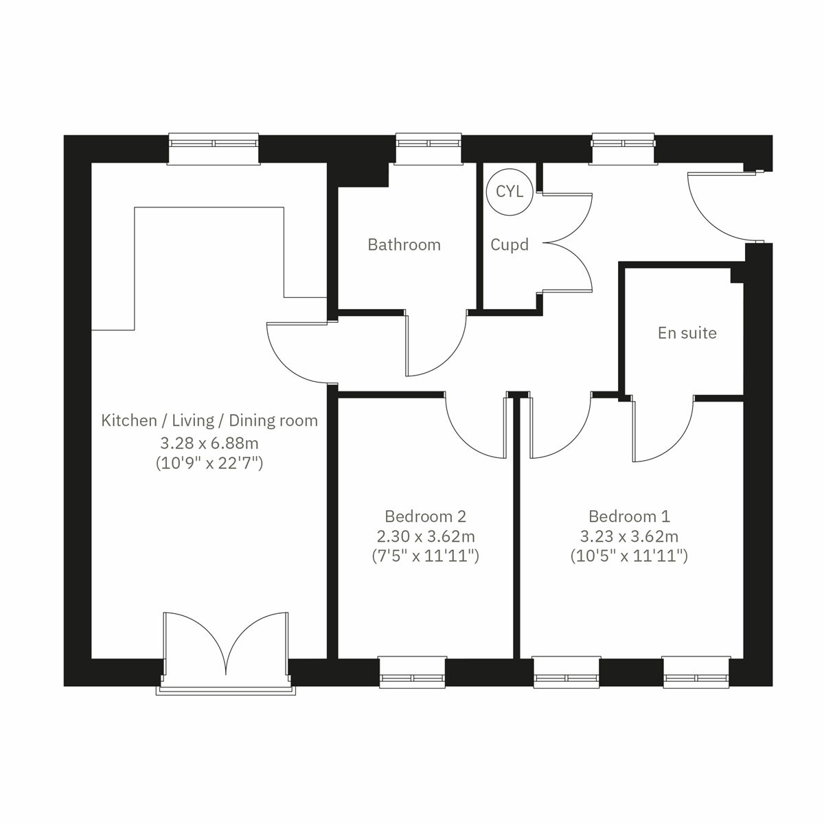 Ground/First/Second floors floor plan