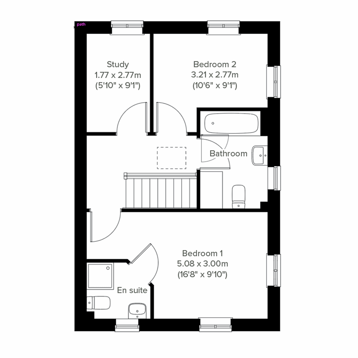 First-floor layout of the Deepdale home at Nutwell Grange, Doncaster.