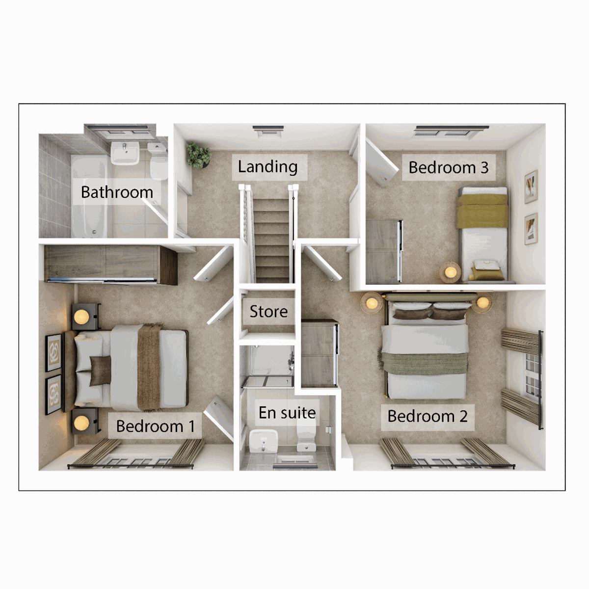 3D - First floor floor plan